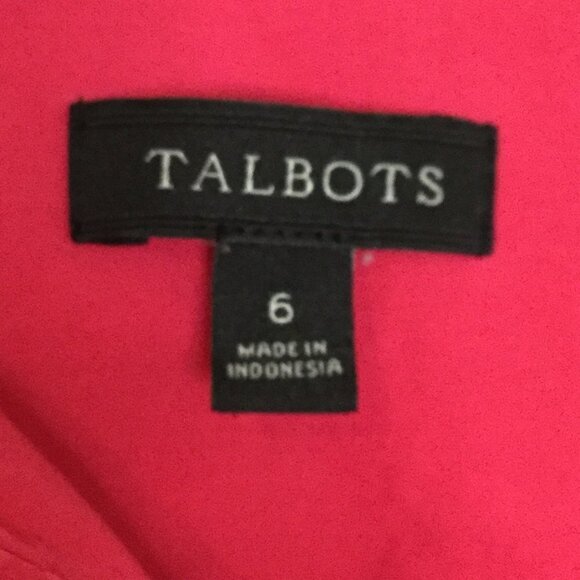 Talbots Bright Pink Half Button Front Cotton Shirt - Picture 3 of 8